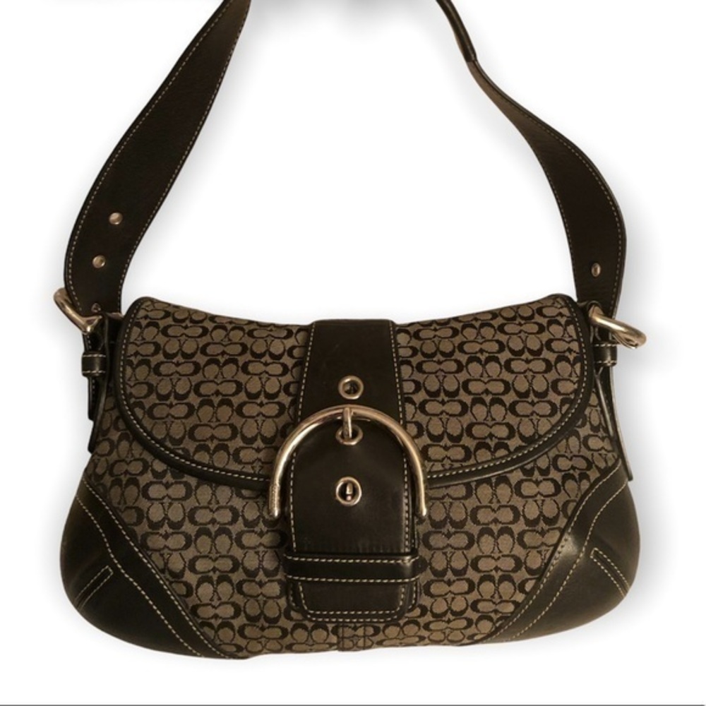 Coach vintage y2k mini soho small black grey signature mini c bag 6818